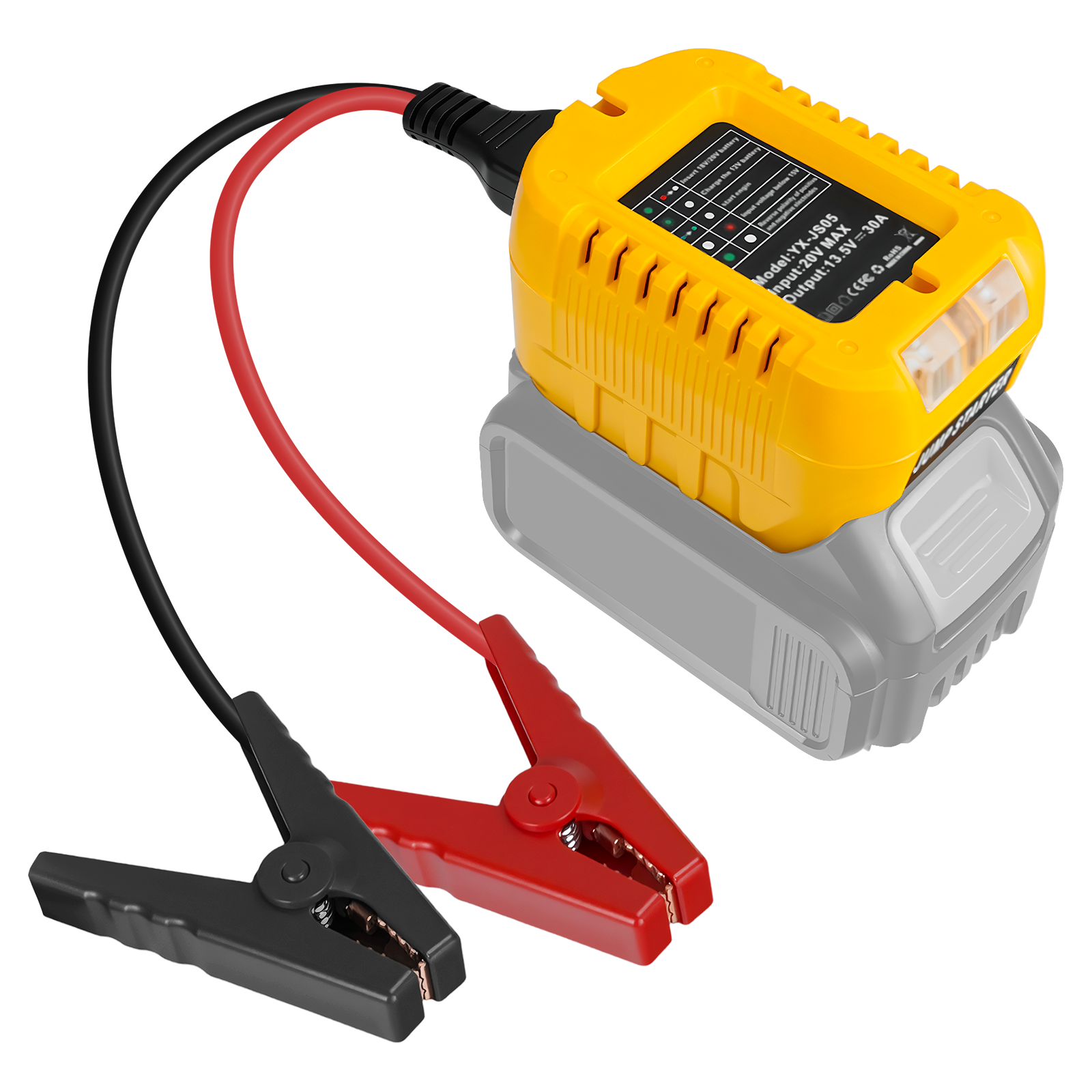 Dewalt 20V バッテリー 10AWG 自動車用ブースターケーブルライン緊急ジャンプスターターリード線用クリップ付きジャンパーケーブル (バッテリーなし)