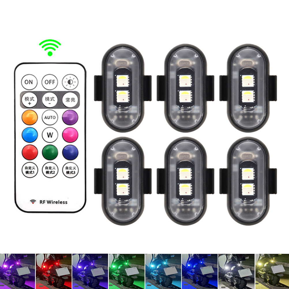 RGB Led 車のストロボライトオートバイ LED フラッシュ位置ワイヤレスライト航空機飛行機ヘリコプター警告灯アクセサリー