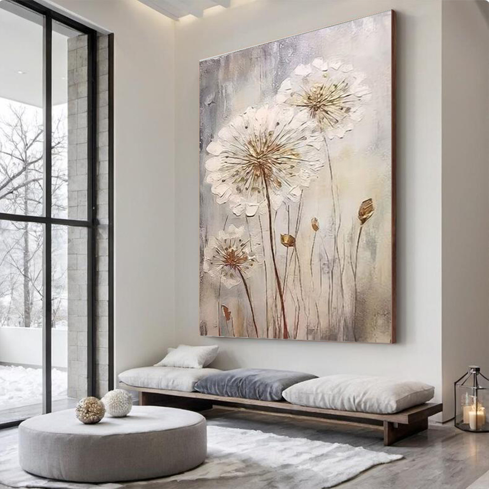 抽象花壁画ニュートラルテクスチャキャンバス超大型ミニマリスト抽象絵画完璧な家の装飾ギフト