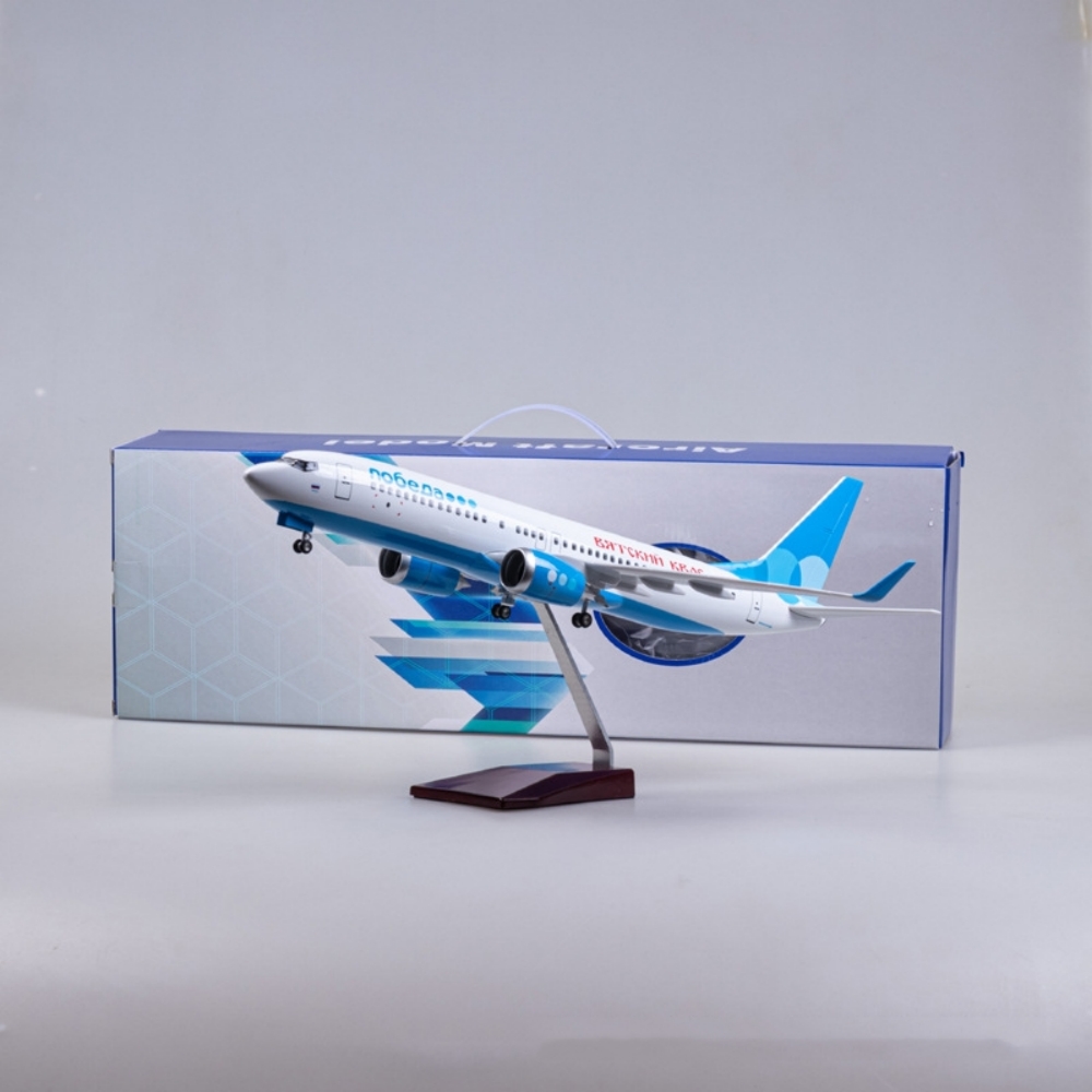 1:85 スケール模型飛行機ロシアビクトリー航空 B737 樹脂ミニチュア飛行機子供のおもちゃ男の子用 LED ライトホイール