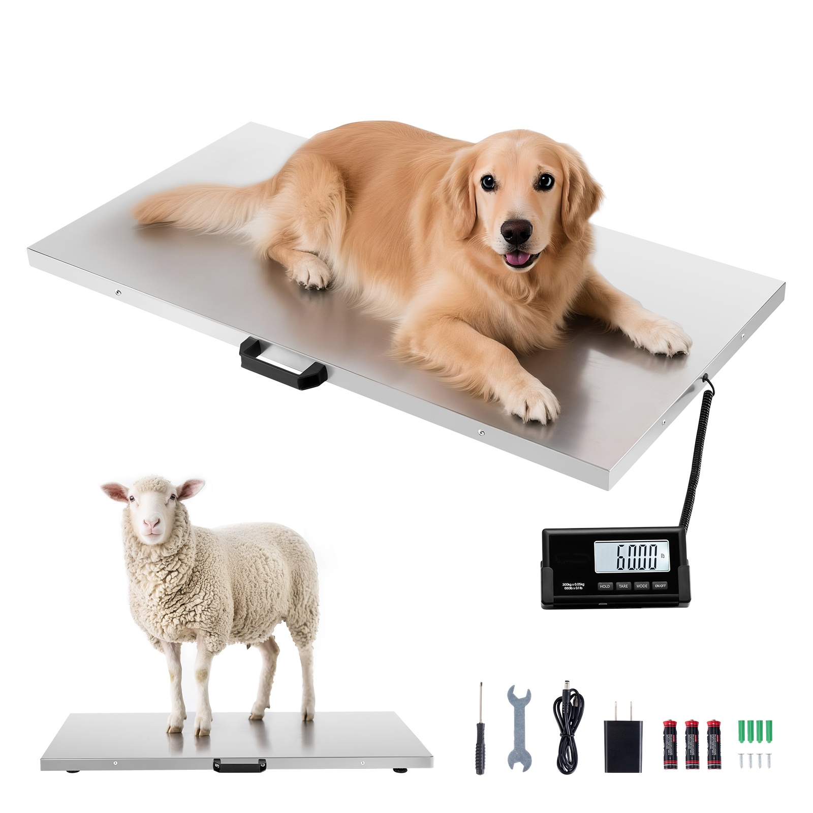SucceBuy 660LBS デジタル配送スケール 0.1 ポンド精度郵便スケール LCD ディスプレイ付き