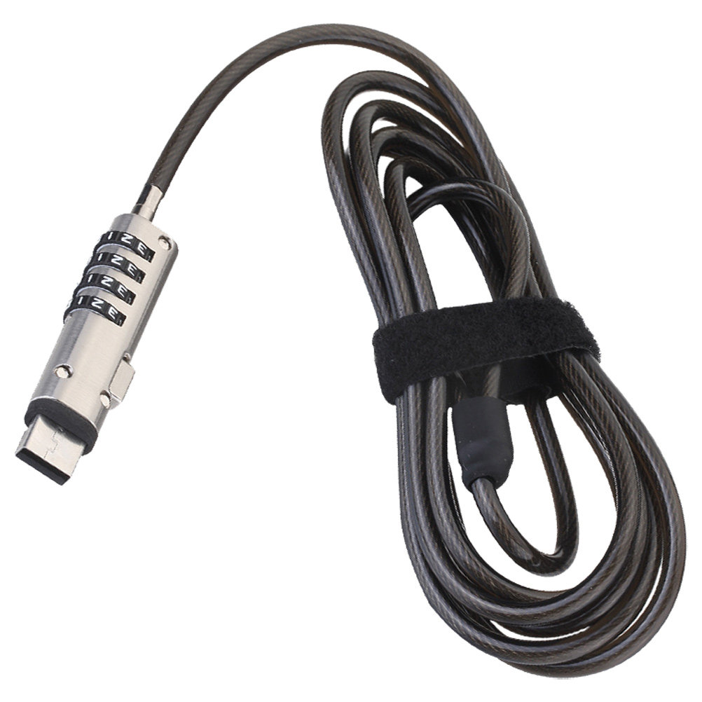 USB インターフェースラップトップパスワードロックノートブックコンピュータ用デジタル合金セキュリティロック簡単に長さ調節可能 360 回転ノーデッド