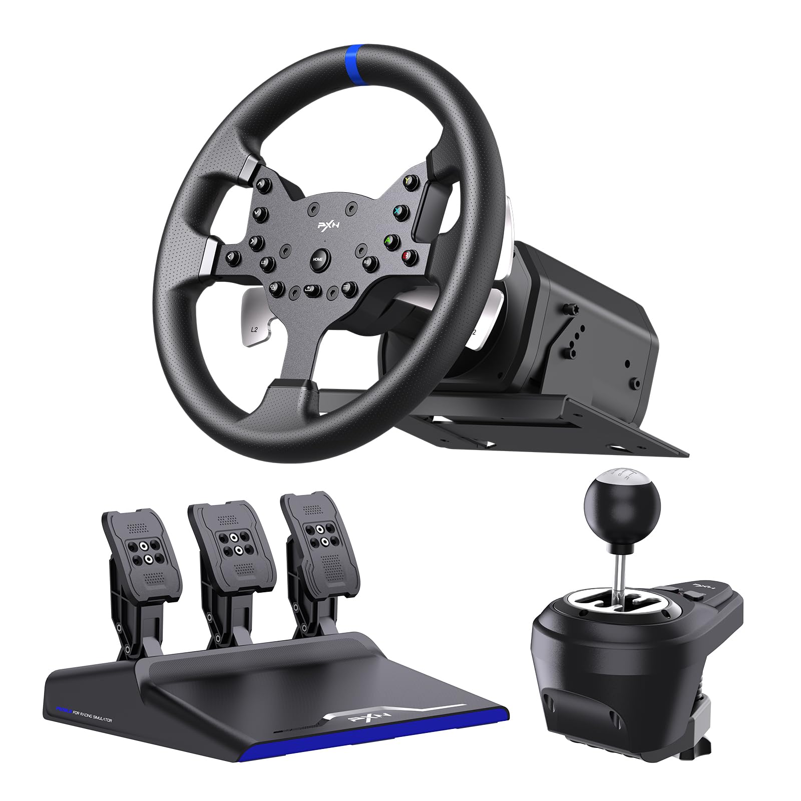 新しい PXN-V99 フォースフィードバック 900 度カーシミュレータードライビングレーシングゲームステアリングホイール PS4 PS3 PC Xbox