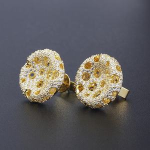 高品質な女性用ファッションジュエリー、ジルコンとダイヤモンドがあしらわれたS925 18金イヤリング、スターリングシルバー製、デザイナーズイヤリングとスタッドピアス。