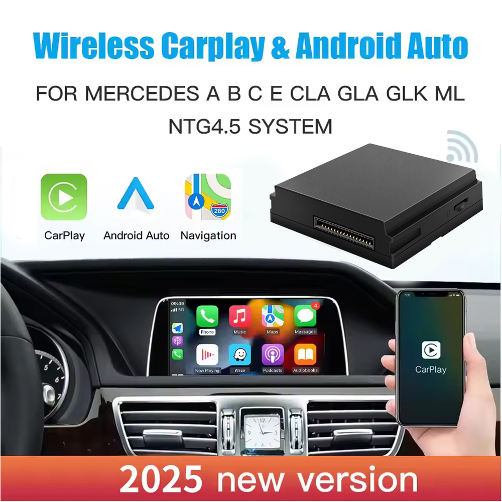ワイヤレス Carplay デコーダメルセデスベンツ A B C E CLA GLA GLK ML スプリンター NTG4.5 ベッカーモジュール Android カーナビゲーション