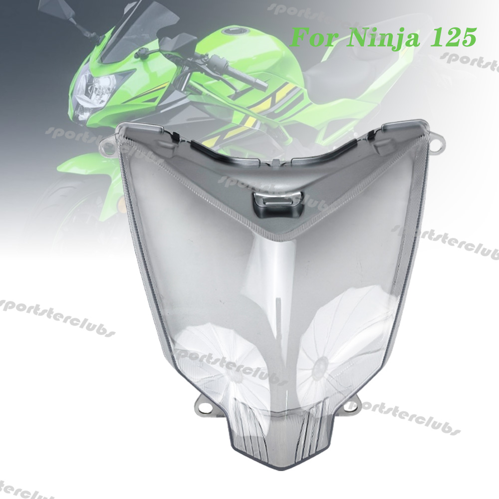 カワサキニンジャ 125 2019-2024 Ninja125 BX125 2020 2021 2022 2023 オートバイフロントヘッドライトガラスカバーヘッドランプレンズ