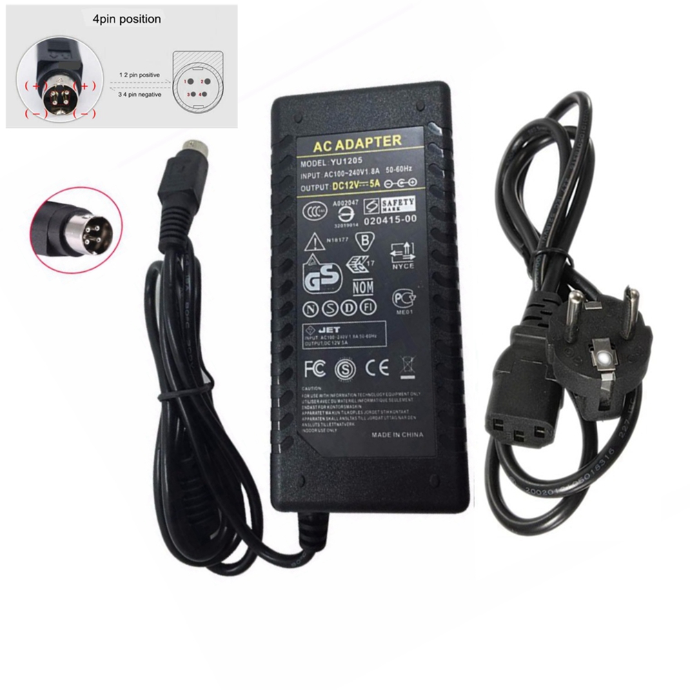 12V 5A 4 ピンアダプタ充電器電源 Lcy ボックス IB-3640SU3 HDD エンクローとケーブルコード