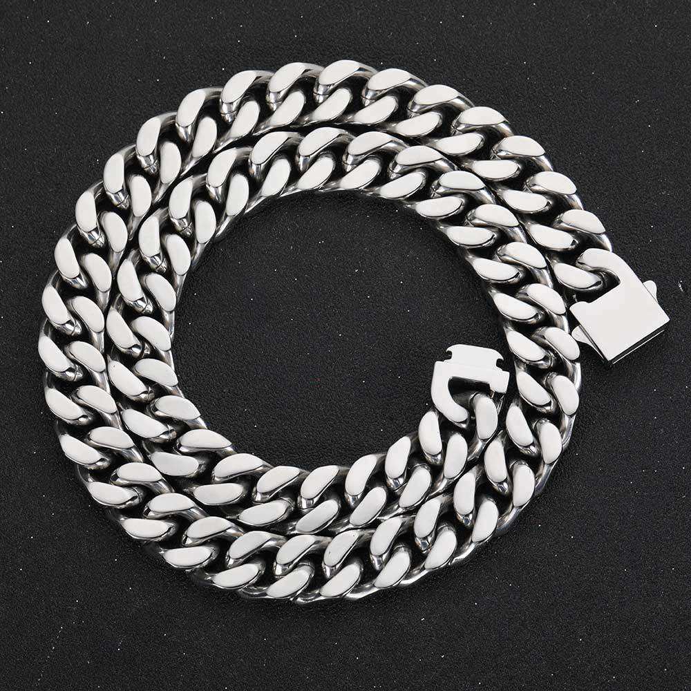Hot Sale Modern Cuban Chain Moissanite Necklace Layering Trendy Stylish Jewelry Accessory for Men Women Bulk Quantity Gold