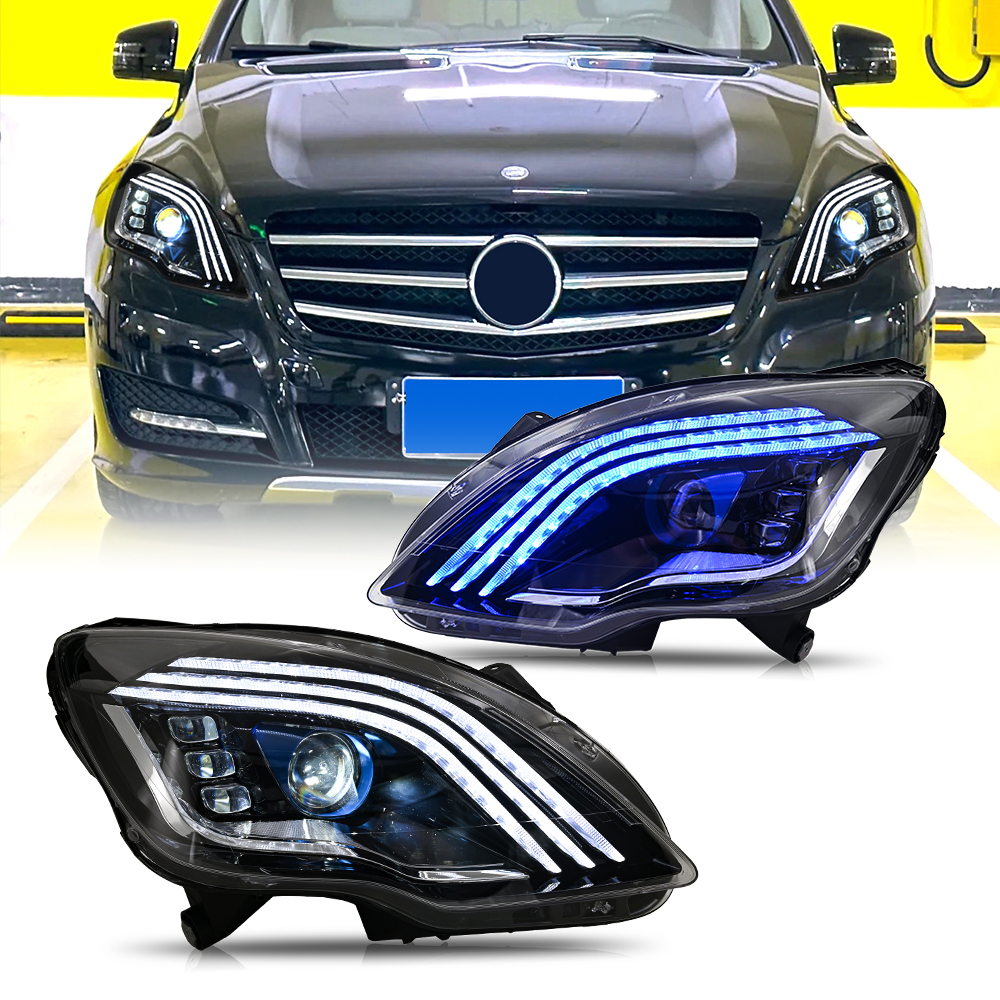 ペア LED DRL ランニングランプヘッドライトアセンブリ 2010-2017 メルセデスベンツ W251 R320 R350 R500 ヘッドランプ
