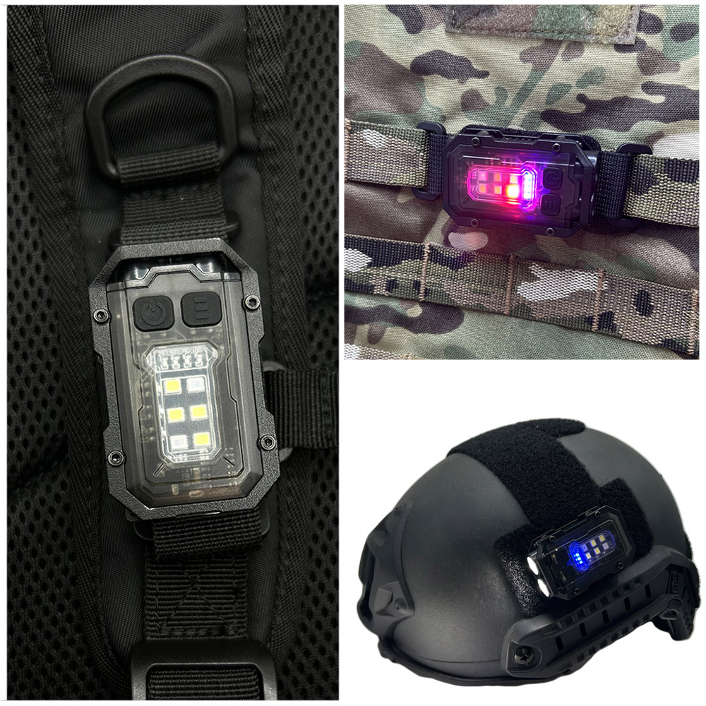戦術的なポータブル懐中電灯 EDC ツールミニライト屋外 LED サバイバル安全シグナルライトバックパックストラップモールベストヘルメット