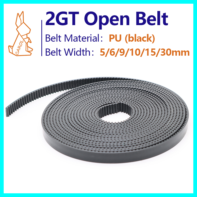 GT2 オープンタイミングベルト 2GT 2 メートルベルト PU スチールコア幅 5 6 9 10 15 30 ミリメートルポリウレタン鋼 PU 3D プリンタ用同期ベルト
