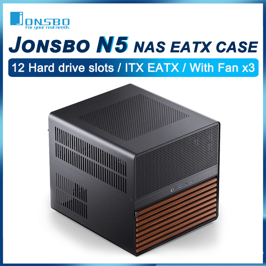 JONSBO N5 NAS EATX ケースサポート ITX/M-ATX/ATX/E-ATX マザーボード 12 ハードディスクスペースファン 240 水冷デスクトップシャーシ
