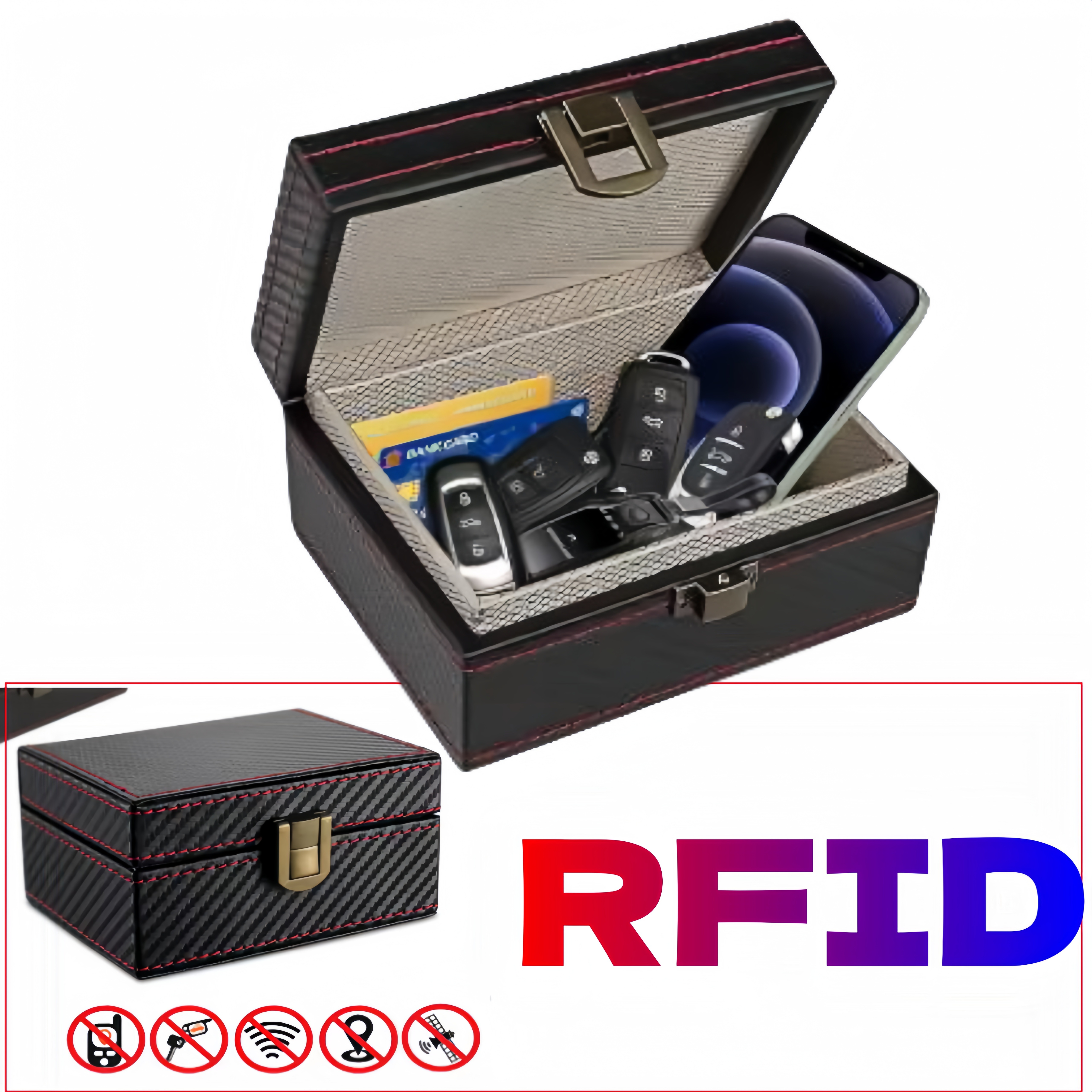 自動 RFID ブロッキングファラデーポーチキーレスカーフォブ用ユニバーサル信号ブロッカーキーレスエントリー車両を保護します
