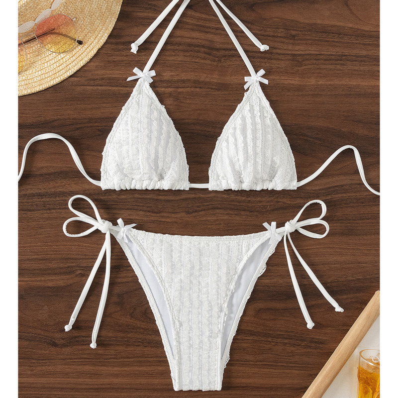 White Bow Sexy Bikinis Swimsuits Women Swimwear Push Up Female Beach Swim Wear Bathing Suits Brazilian Bikini Set Pool Bather