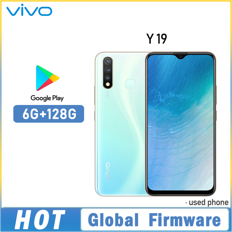 グローバルファームウェア VIVO Y19 スマートフォン 4G LTE 6GB 128GB MTK6765 オクタコア 13.0MP 指紋認証 5000mAh 1y9 中古電話