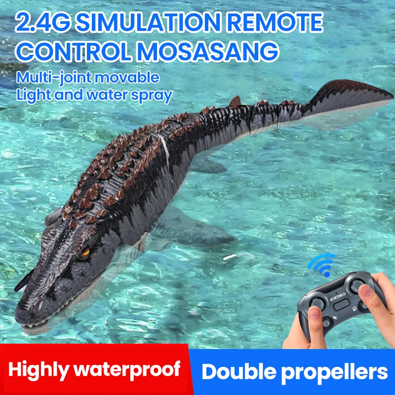 Rc ボート防水リモコン動物デュアルプロペララジコン恐竜電気水のおもちゃ模擬モデル子供のギフト