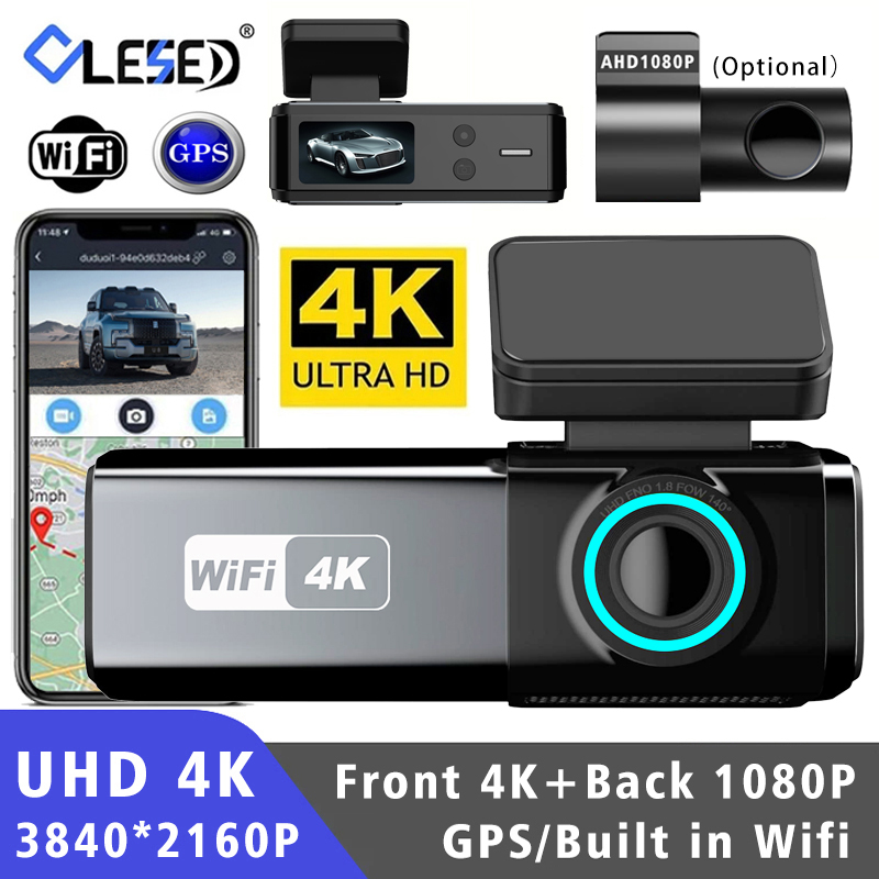車 DVR 4K 3840*2160P WIFI GPS ダッシュカム ミニカメラ フロントとリアのデュアルレンズ ダッシュカム ブラック ボックス ビデオ ドライブ レコーダー ナイト ビジョン