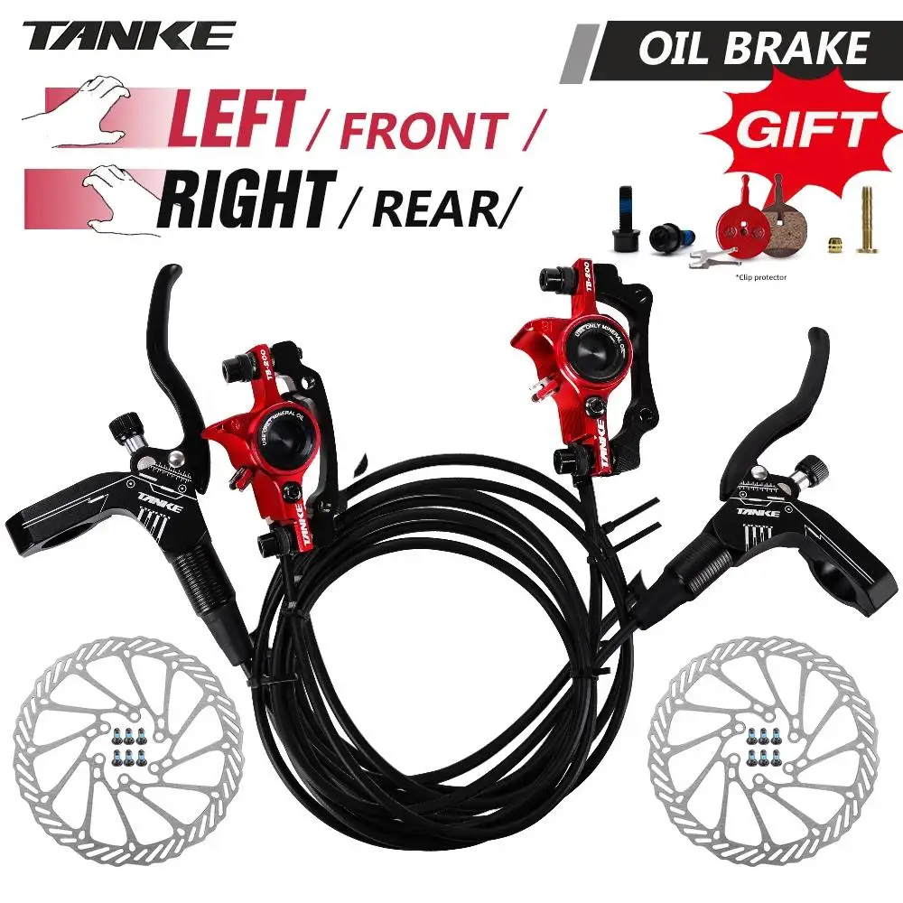 TANKE MTB 油圧ディスクブレーキセット 160 ミリメートル油圧 CNC キャリパークランプフロントリア A/B ピラーハンドル自転車アップグレードパーツ