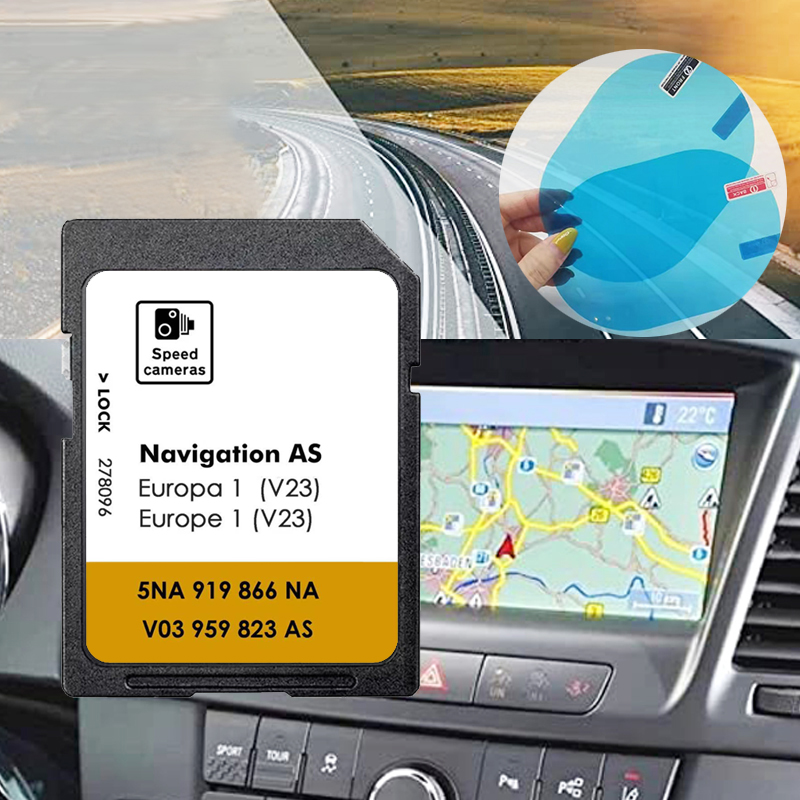 Newest V23 2026 for Volkswagen MIB2 Discover Media Map Sat Navi SD Card Europe with Anti Fog Reaview Stickers