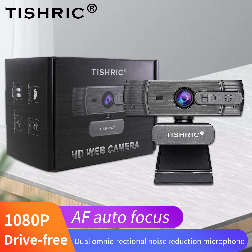 TISHRIC T200 ウェブカメラ 1080p オートフォーカス ウェブカメラ マイク付き ウェブカメラカバー コンピュータービデオ通話用ウェブカメラ