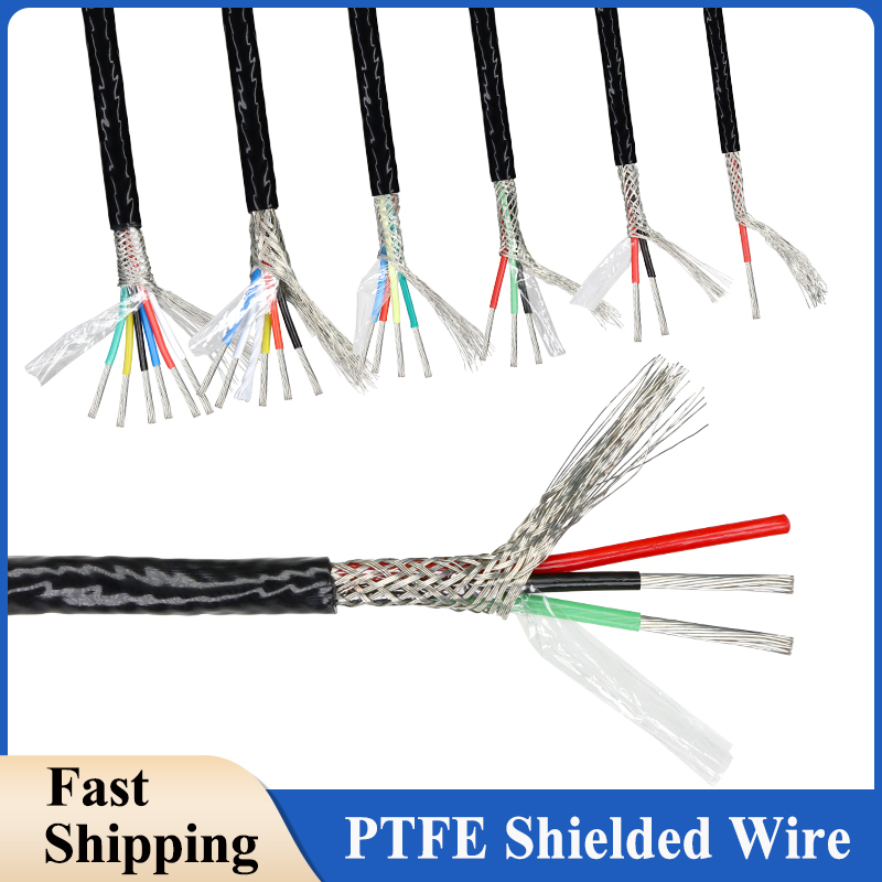 1 〜 20 メートル PTFE シールド線 Sq 0.3/0.5/0.75/1/1.5 ミリメートル高温 FEP 絶縁 1 2 3 4 5 6 コア錫メッキ銅シールドケーブル