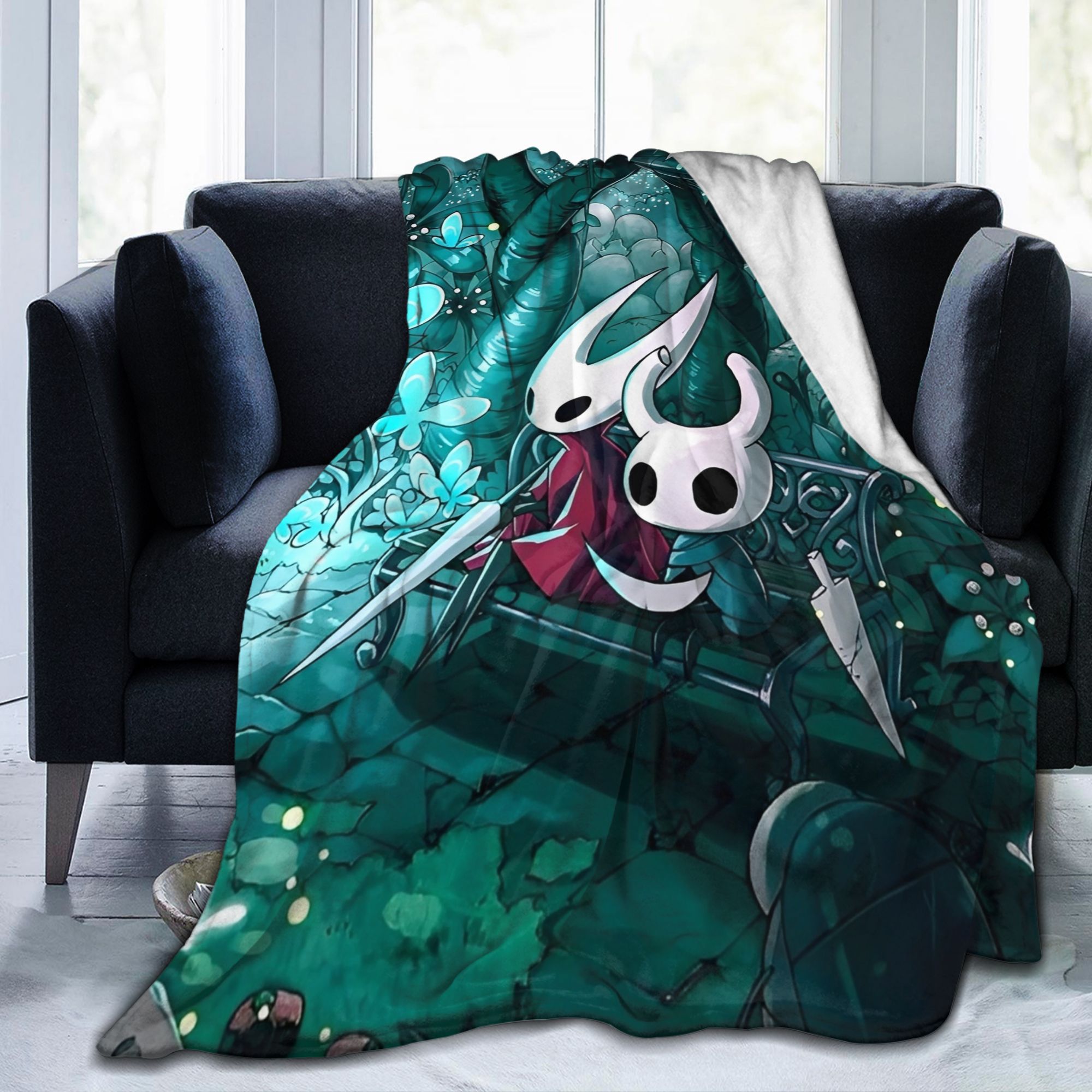 ホロウナイト Silksong 毛布フランネル秋/冬通気性超暖かいスローブランケットソファ寝室用キルト