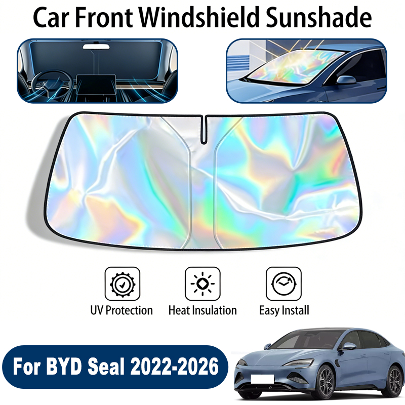 フロントガラスサンシェード BYD シール 2022-2026 折りたたみ UV 反射フロントウィンドウ日焼け防止カバーアクセサリー