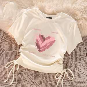 女の子用Tシャツ　子供用半袖トップス　夏用子供Tシャツ　おしゃれなティーン向けシャツ　ベビー服