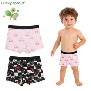 RTS 男の子用下着 シームレスウエスト 抗菌 ストレッチコットン／竹繊維 下着 かわいいプリント ブラインドボックス ティーン向け ボクサーパンツ