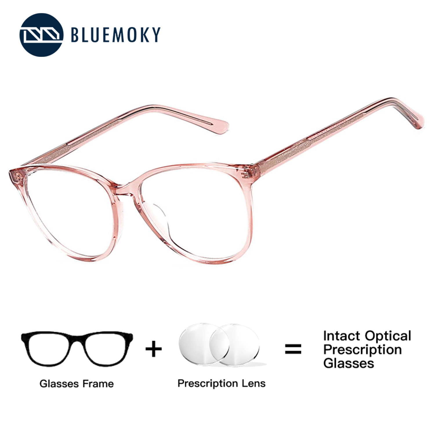 BLUEMOKY Women Pretty Butterfly Acetate Minus Correction Prescription Aesthetic Glasses Anti Blue Light Photochromic Progressive