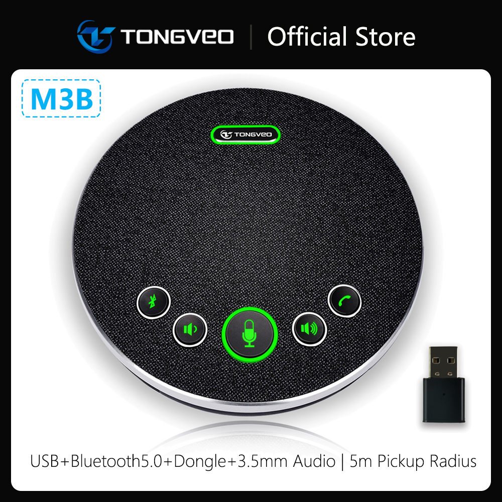 Bluetooth スピーカーフォン会議マイクワイヤレス会議スピーカー 360°音声ピックアップ 4 つの AI ノイズキャンセリングマイク付き