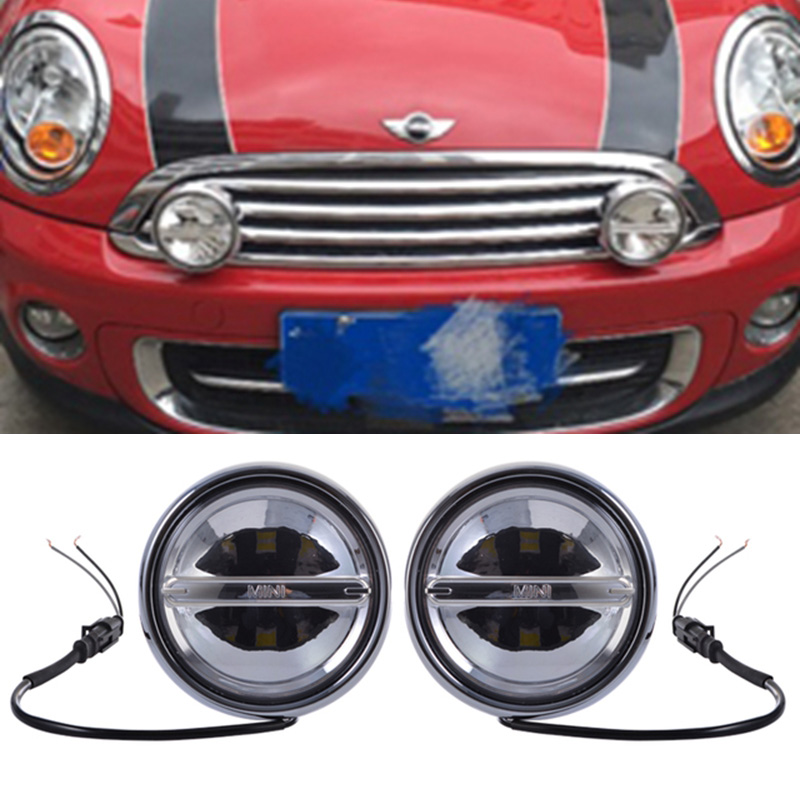 M-ini クーパー R55 R56 R57 R58 LED ハローリング DRL ラリードライビングライト昼間走行デイライトラリーランプ追加ヘッドライト