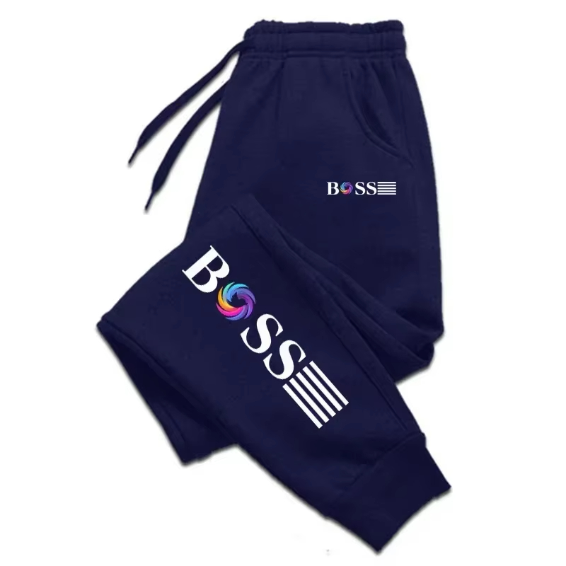 2025 新しいメンズスローランニングスポーツパンツデイリーレジャー Boss レターパターンプリントフィットネスメンズスポーツパンツジョガー