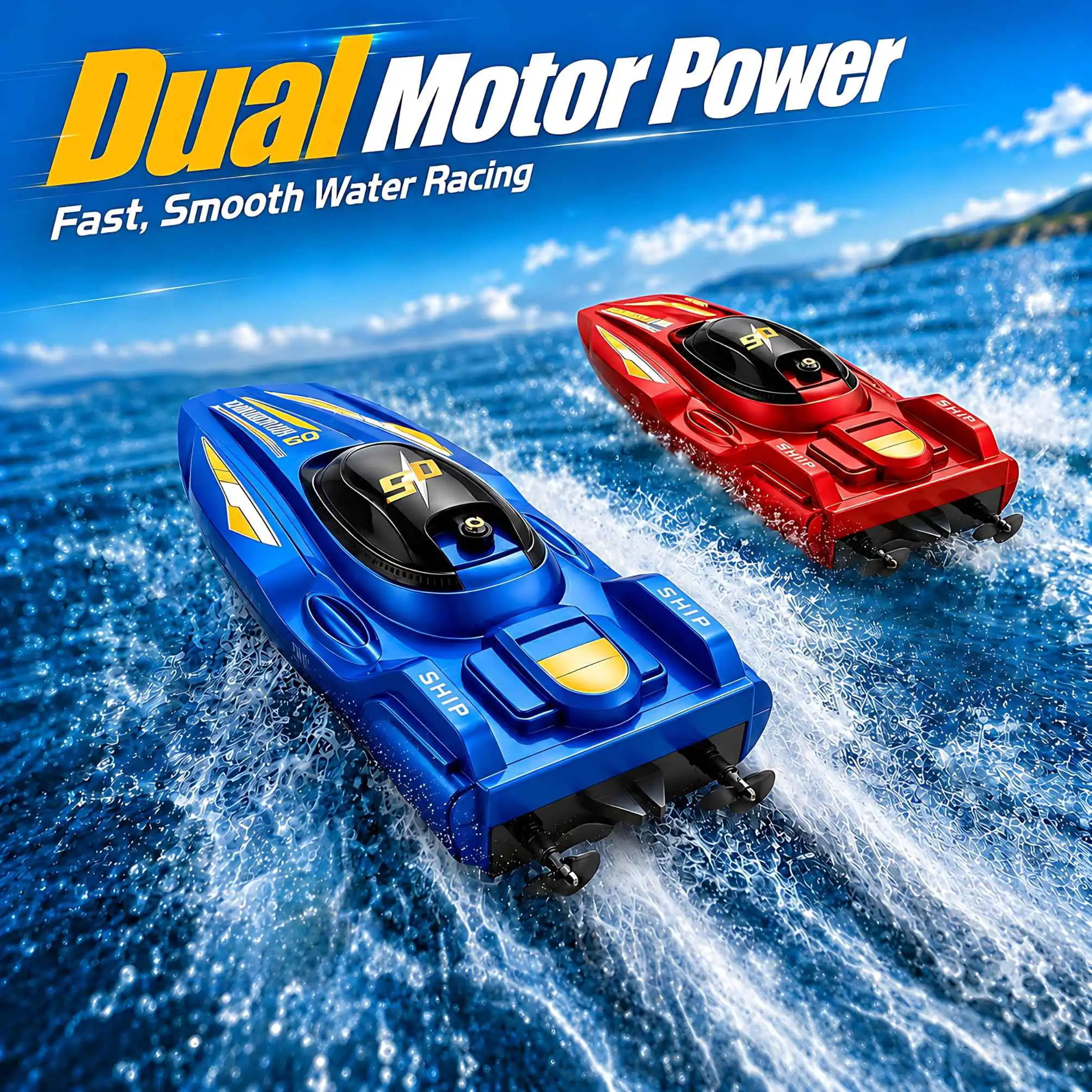 RC スピードボートセットリモートコントロールレーシングボートデュアルモーター防水電動水上バイクのおもちゃプール湖子供男の子女の子