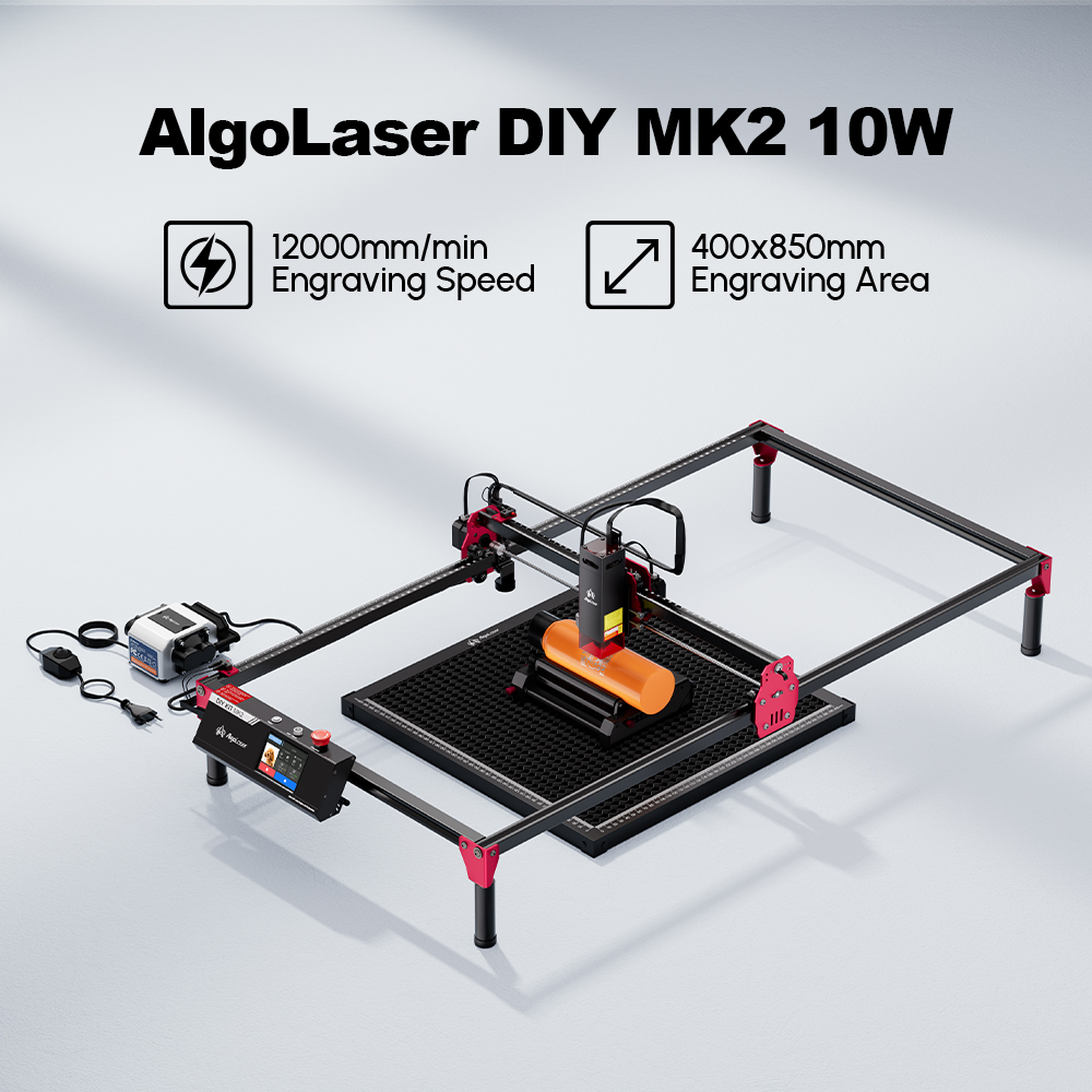 AlgoLaser AlgoOS 制御 DIY キット MK2 10 ワットレーザー彫刻カッター機 3.5 インチのタッチスクリーン彫刻ステンレス鋼木材アクリル