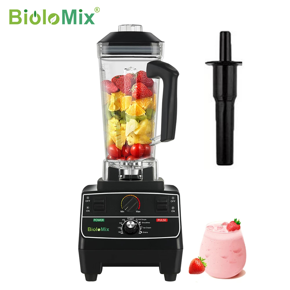 BioloMix BPA フリー 2L ジャー 2200 ワットプロフェッショナルスマートタイマー事前プログラムされたブレンダーミキサージューサーフードプロセッサーアイススムージークラッシャー