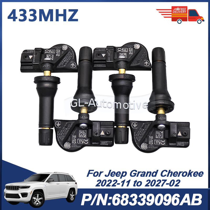 4 個 433MHZ TPMS タイヤ空気圧センサー ジープ グランドチェロキー 2022-2027 68339096AB