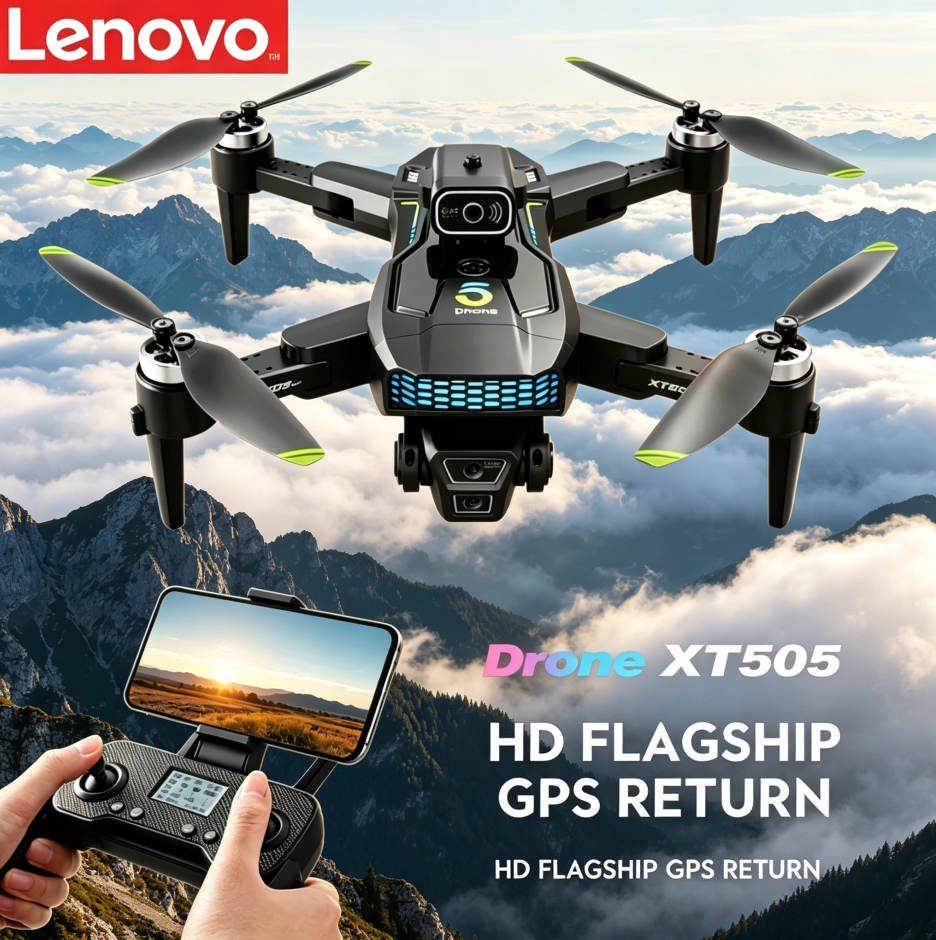 レノボ XT505 5 グラム GPS ブラシレスドローン折りたたみ式デュアルカメラジンバルオプティカルフロー WiFi FPV RC クアッドコプタープロの写真撮影