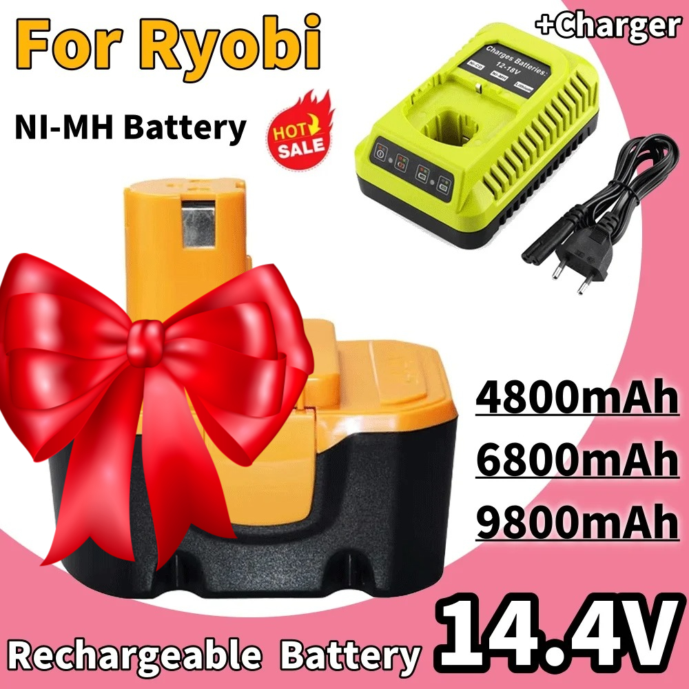 2025 リョービ 14.4V 4.8/6.8/9.8Ah/12.8Ah バッテリー R10521 RY6201 RY6202 130224010 130224011 1314702 コードレス電動工具充電器