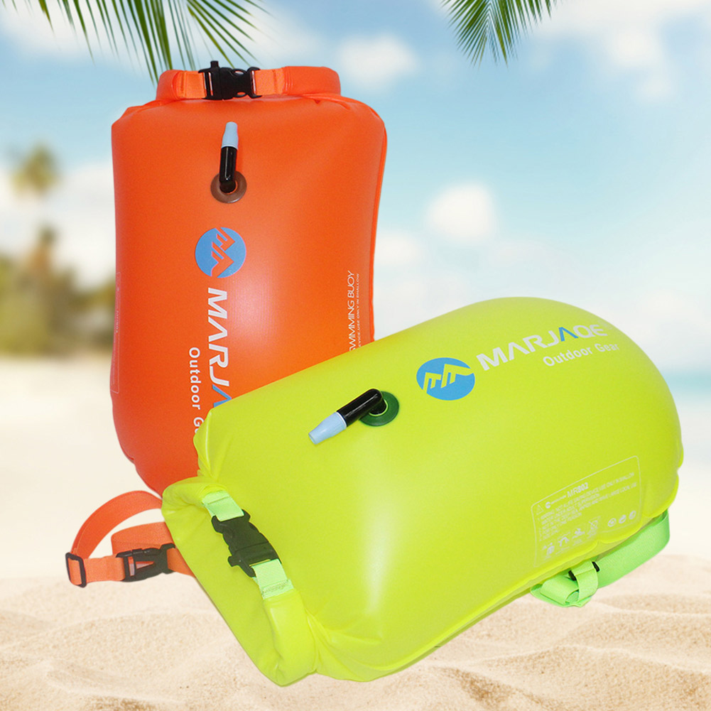 救命ブイ収納袋 20L PVC インフレータブル安全水泳ブイ ベルト付き 12 キロ浮力軽量ウォータースポーツ用