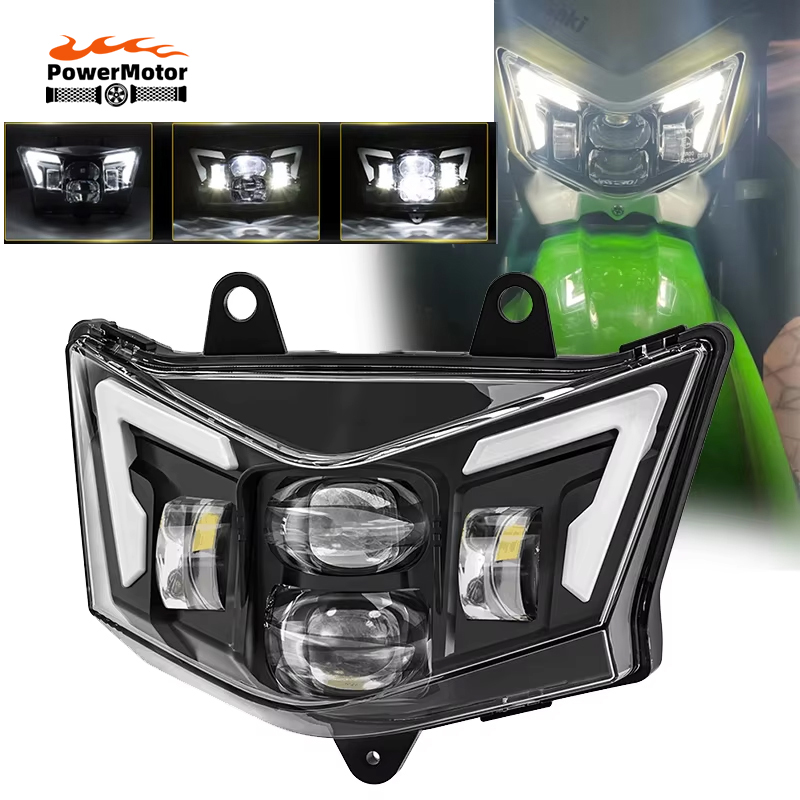 カワサキオートバイ LED ヘッドランプハイロービームモトクロスヘッドライト D-トラッカー 125 KLX125 150 2010-2016 KLX450R 2008-2021