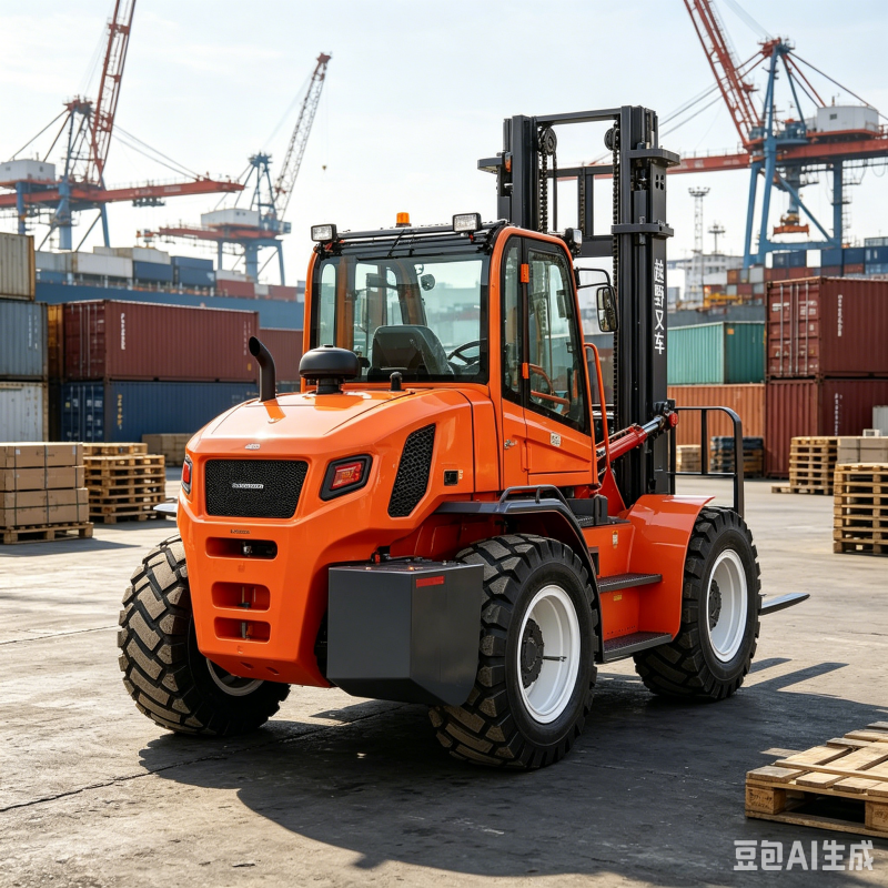 砂利ヤードおよびパックされたダートのための 4wd および負荷感知ステアリングが付いている産業電気オフロード フォークリフト