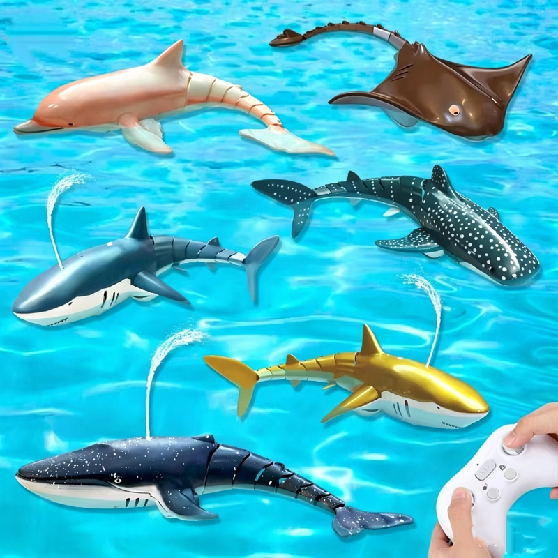 RC サメスプレー水電気クジラ子供のおもちゃリモコンイルカ動物浴槽プールシミュレーション海底魚水泳ゲーム
