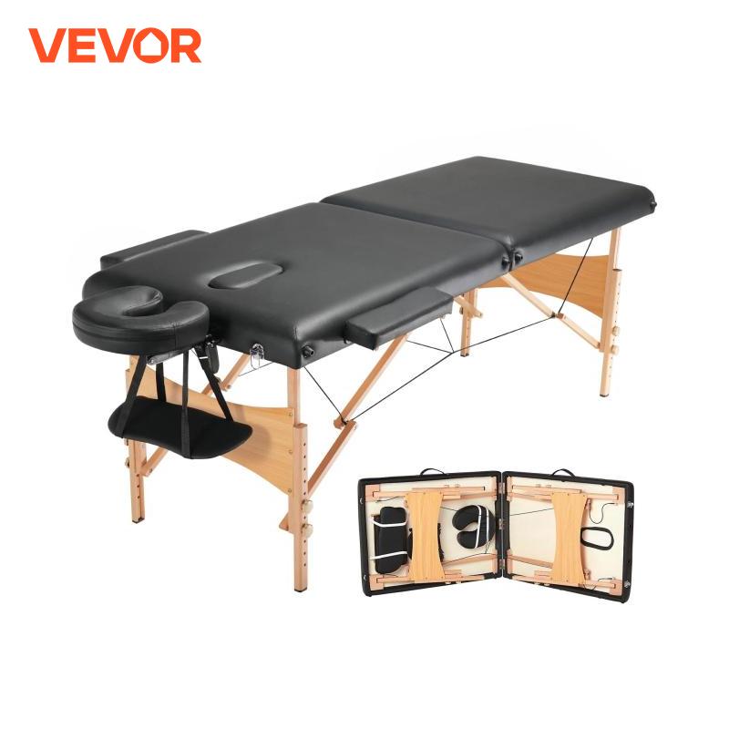 VEVOR ポータブルマッサージテーブル折りたたみ軽量調節可能なサロンタトゥーベッドマッサージセンタースパセラピークリニックホームビューティー