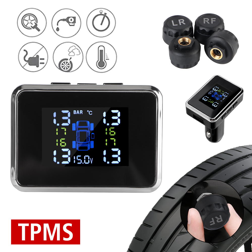 自動セキュリティ警報車 TPMS シガーライターセンサーワイヤレスユニバーサル TPMS USB デジタル tpms タイヤ空気圧警報システム