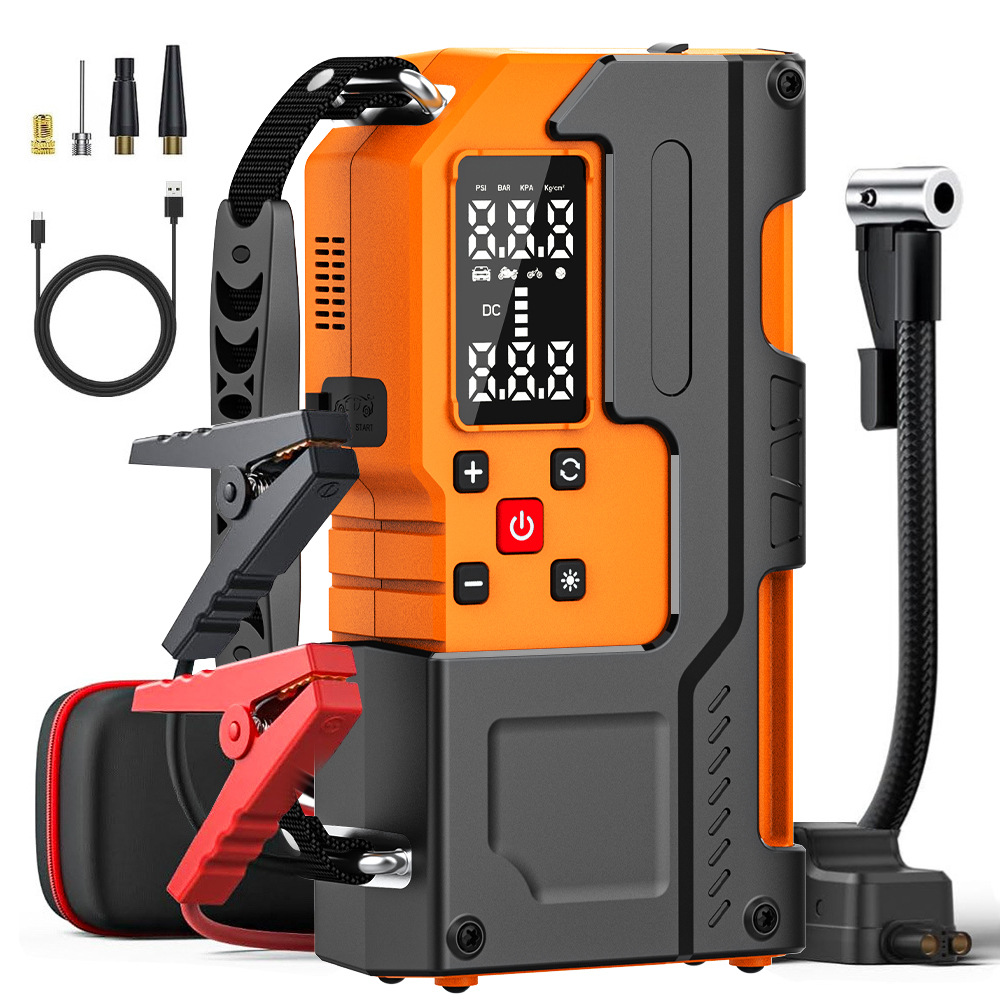 10000mAh 車のジャンプスターター 150PSI エアポンプ付き車のブースター外部バッテリー始動装置ガソリンディーゼルスタート電源銀行用