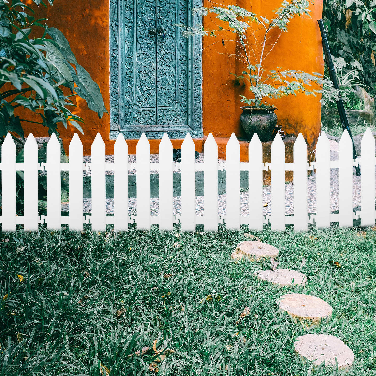 10pcs Plastic Fence Unique Design Durable Outdoor Decor For Christmas Party Yard Garden Simulation Landscape Decoration