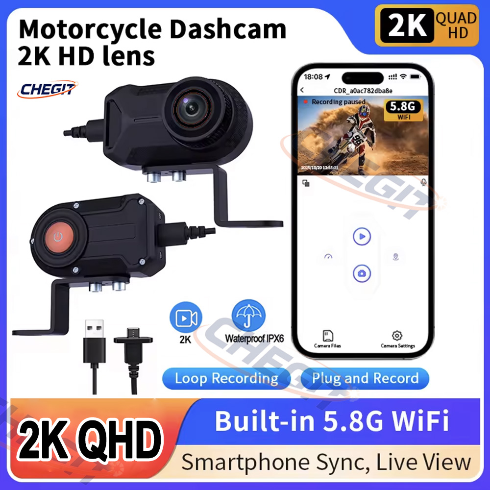オートバイ DVR 2K HD WiFi 防水 IP66 ミニカメラ USB ビデオレコーダーマウンテン電動バイク自転車ループ録画