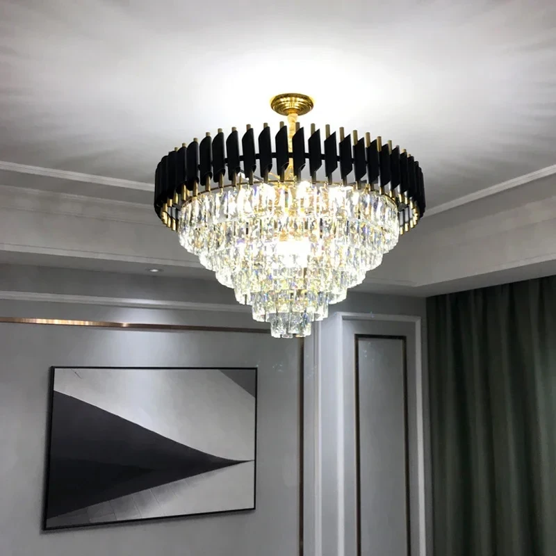 Luxury Crystal Ceiling Chandelier Lighting Modern Living Room Lights Lustre Indoor Bedroom Home Decor Led Hanging Pendant Lamp
