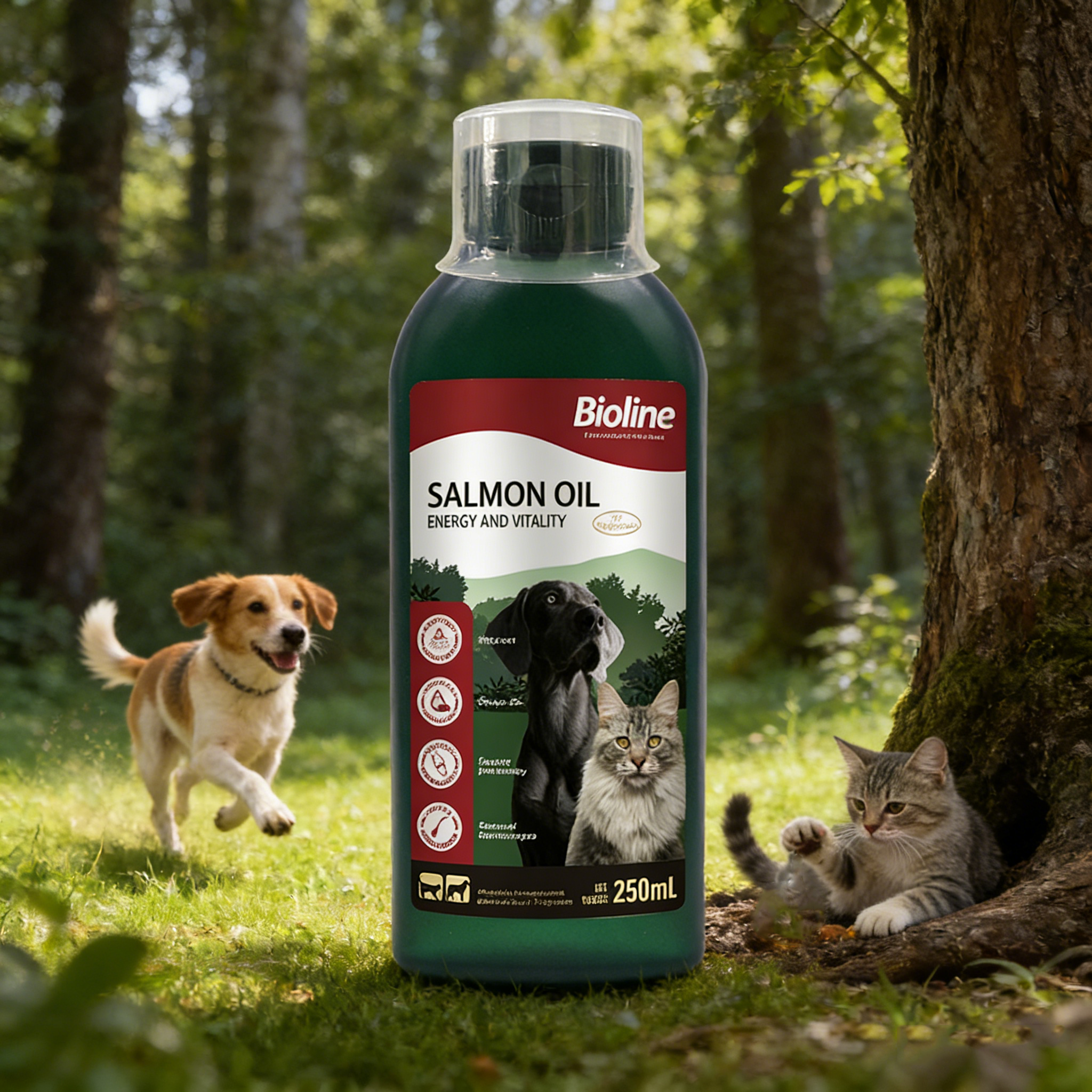 Bioline 250ml サーモンオイル 犬猫用 魚油 オメガ脂肪酸 EPA